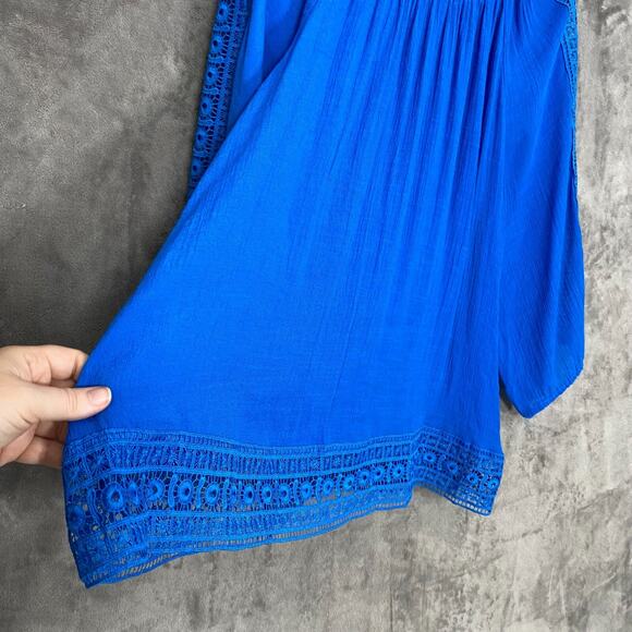 Zac & Rachel Womens Off The Shoulder Top Size 2X Crocheted Trim Career Boho - Picture 3 of 10